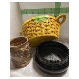CERAMIC BASKET, AND POTS