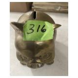 BRASS PIGGY BANK  HEAVY