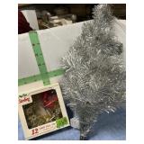 CHRISTMAS TREE TOPPER & SMALL SILVER TREE