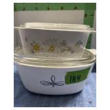 LAREGE & MEDIUM CASSEROLE DISHES W/LIDS