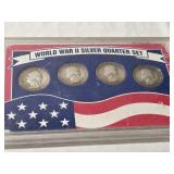 4 pc. World War II Silver Quarter set