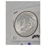 1924 PEACE SILVER DOLLAR  BU