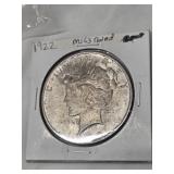 1922 PEACE SILVER DOLLAR  MS-63