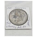 1921-N.MT. FULL LIBERTY AU-50