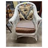 WICKER ROCKING CHAIR WITH CUSHION DAMAGE