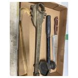 2 LARGE BRASS WRENCHES