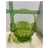 GREEN GLASS BASKET