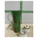 DECORATIVE GLASS PITCHER & CREAMER & SUGAR