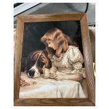 PICTURE OF LITTLE GIRL AND ST BERNARD