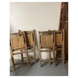 4 WOOD FOLDING CHAIRS