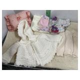 DOLL CLOTHES AND BLANKETS