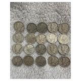 20 Mercury Dimes  90% silver