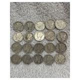 20 Mercury Dimes  90% silver