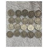 20 Mercury Dimes  90% silver