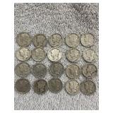 20 Mercury Dimes 90% silver