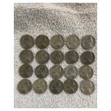 20 War Nickels  35% silver