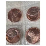 4 copper 1 oz rounds .999