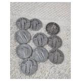 10 Standing Liberty Quarters  90% silver