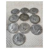 10 1966 Kennedy Half Dollars  40% silver