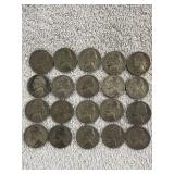 20 War Nickels  35% silver