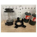 Coleman lantern w/ bottles