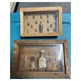 Shadow Boxes w/ vintage bottles and misc. items