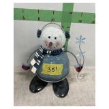 Tin Bobble Head snowman 10T