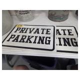 2 Metal Private Parking signs