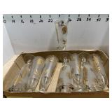 Eight Champaign Glasses w/gold leafs