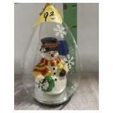 Lighted Snowman in Globe