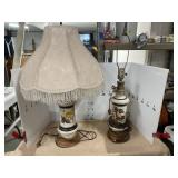pair of table lamps 28T one shade
