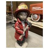 Concrete Fireman - yard art    18" tall