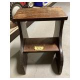 2-step wood Stool  17 x 20 x 19