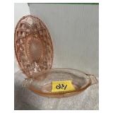 Two Small Pink Oval Dishes