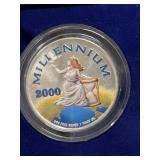 2000 Millennium Silver Liberty - painted - troy oz
