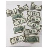 Twelve $2.00 bills