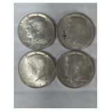 4-1964 KENNEDY HALVES 90% SILVER