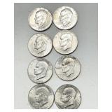 Eight - Eisenhower silver dollars