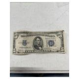 Series 1934 $5.00 Silver Certificate bill