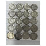 20-ROOSEVELT DIMES 90% SILVER