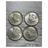 4-1964 KENNEDY HALVES 90% SILVER