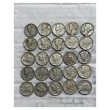 25-mERCURY DIMES 90% SILVER