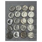 20-ROOSEVELT DIMES 90% SILVER