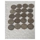 20 ROOSEVELT DIMES 90% SILVER