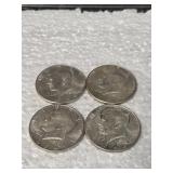 4-1964 KENNEDY HALVES 90% SILVER