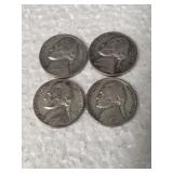 4-NICE SILVER WAR NICKLES 35% SILVER