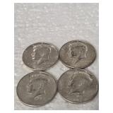 4-1964 KENNEDY HALVES 90% SILVER