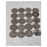 20-ROOSEVELT DIMES 90% SILVER