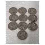10-WASHINGTON QUARTERS 90% SILVER