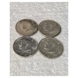 4-1964 KENNEDY HALVES 90% SILVER